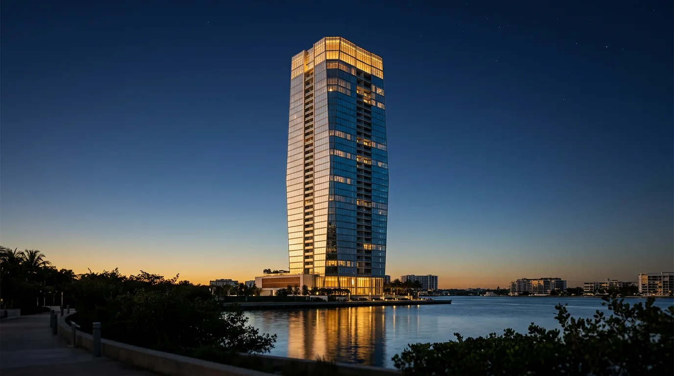 Elevation Residences — 42-story tower rising above the waterfront skyline